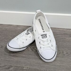 Converse All-Star White Leather Slip On Sneakers